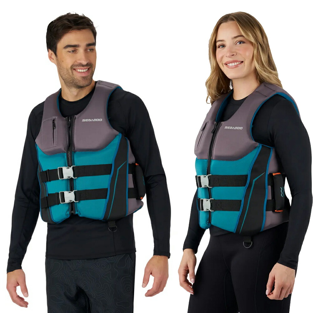 SEA-DOO（シードゥ）ライフジャケット ネオプレン（ユニセックス）Wave Grip PFD（ターコイズ）＃287029 JCI認定（PWC）