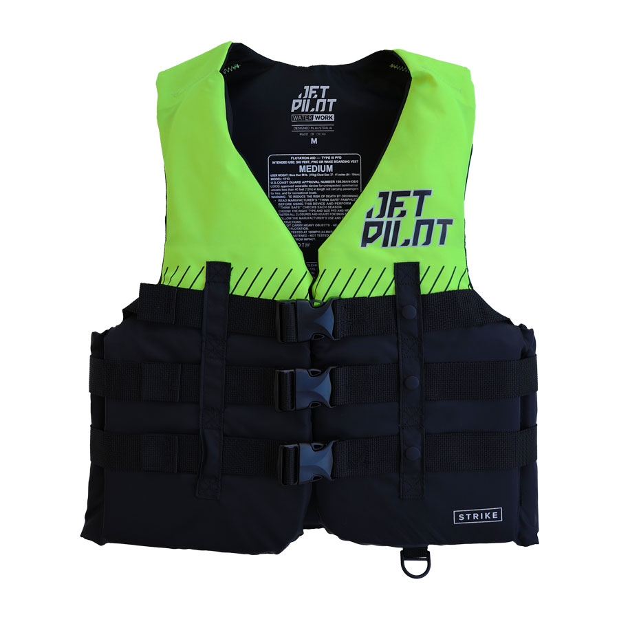 JETPILOT（ジェットパイロット）STRIKE 3バックル CGAナイロンベスト（Yellow）ライフジャケット-JCI予備検査合格実績型