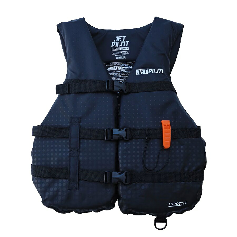 JETPILOT（ジェットパイロット）スロットル 3バックル CGAナイロンベスト（Black）*胸囲76cm ~ 132cmまで対応