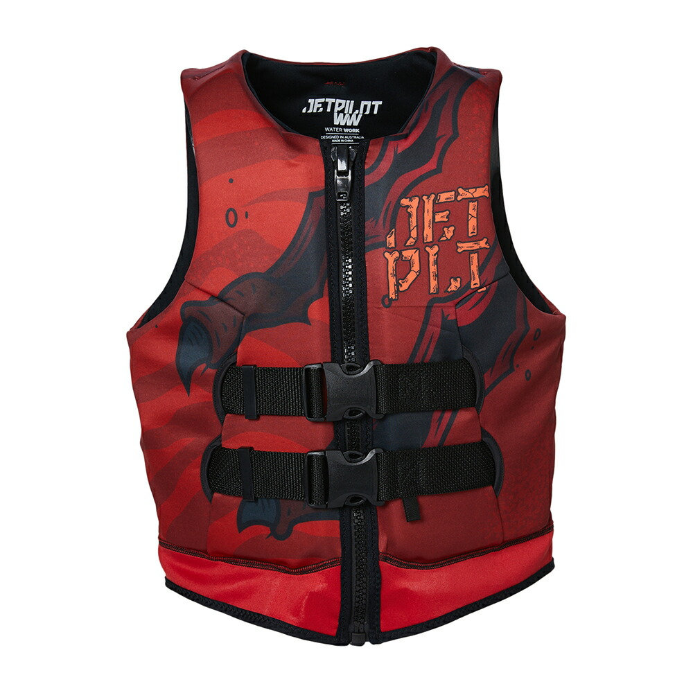 JETPILOT（ジェットパイロット）子供用ライフベスト *BOYS REX CAUSE NEO VEST【RED】キッズ（ユース ）用 ライフジャケット *JA22211B *セール品*キャンセル・返品 不可