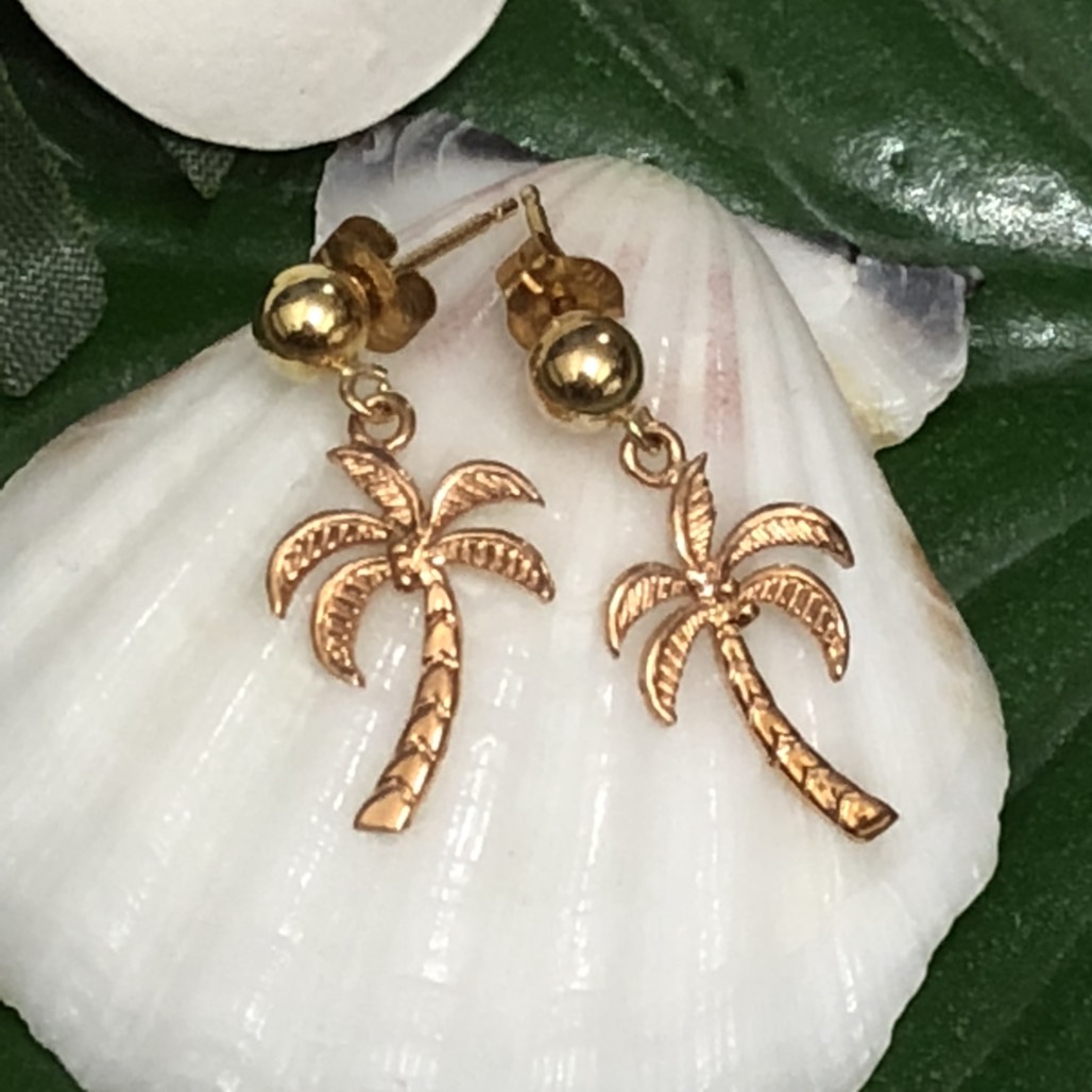 【マラソン ポイント 最大 32倍】 ハワイアンジュエリー 14ｋ キャッチピアス パームツリー ヤシの木 ハワイアンアクセサリー｜伊豆下田海の目の前 白浜マリーナ