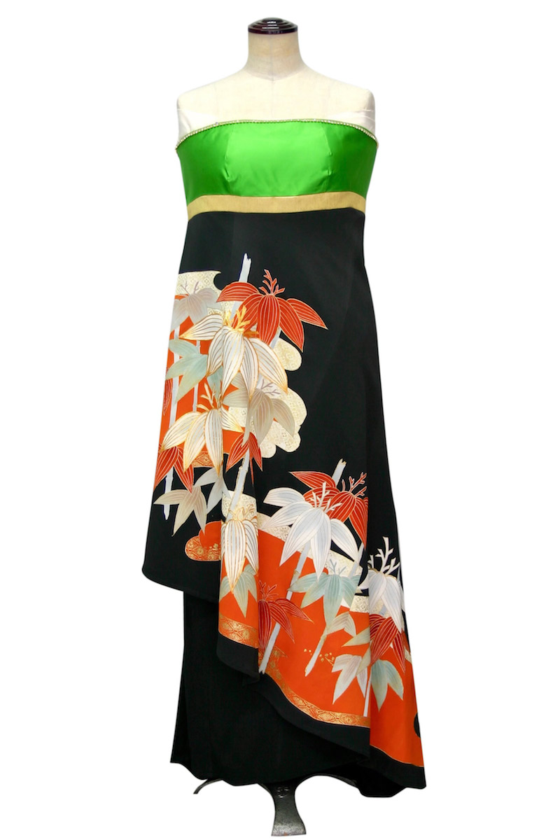 一点物の正絹留袖と帯のドレス 日本製 送料無料 着物リメイクドレス 和ドレス 着物 ドレス フォーマルドレス パーティードレス ワンピース 結婚式 参列 お呼ばれ 二次会 親族 友人 代 30代 40代 留袖 正絹 絹 シルク Araffledrum Com