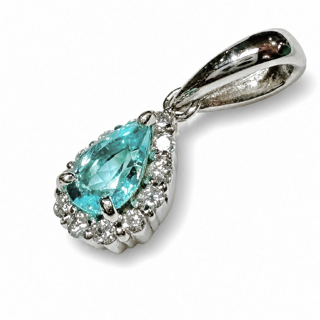 【中古】Pt900 パライバトルマリン0.22ct D0.0.09ct トップ｜Mariposa神楽坂店