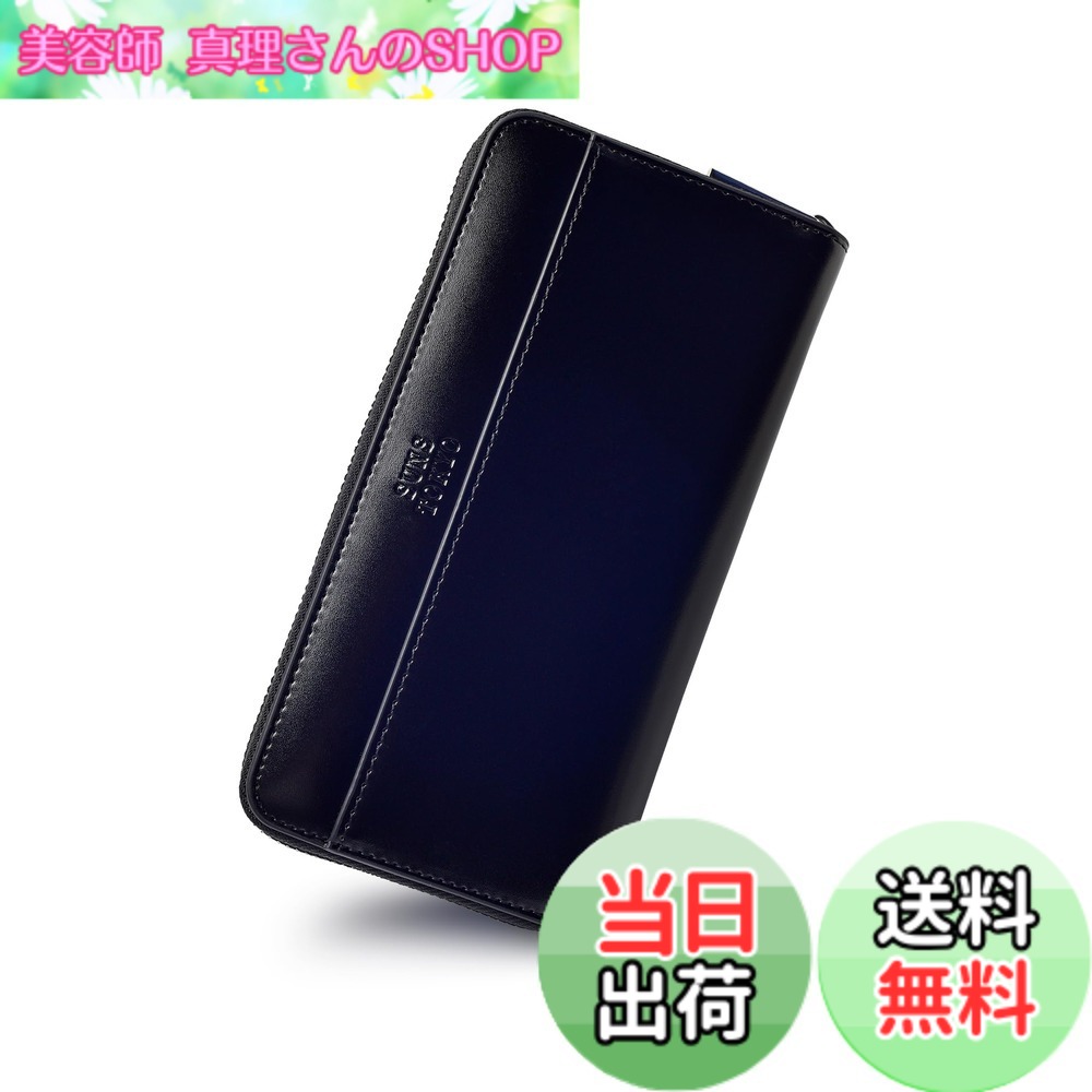 【貨物輸送無料】[SUNS TOKYO]本革メンズ長金入れ 大静電容量 歌留多13枚 金入れ 釣り銭入れ 牛皮 コインケース YKKチャック 男女兼用 ラウンド金入れ 黒いこと