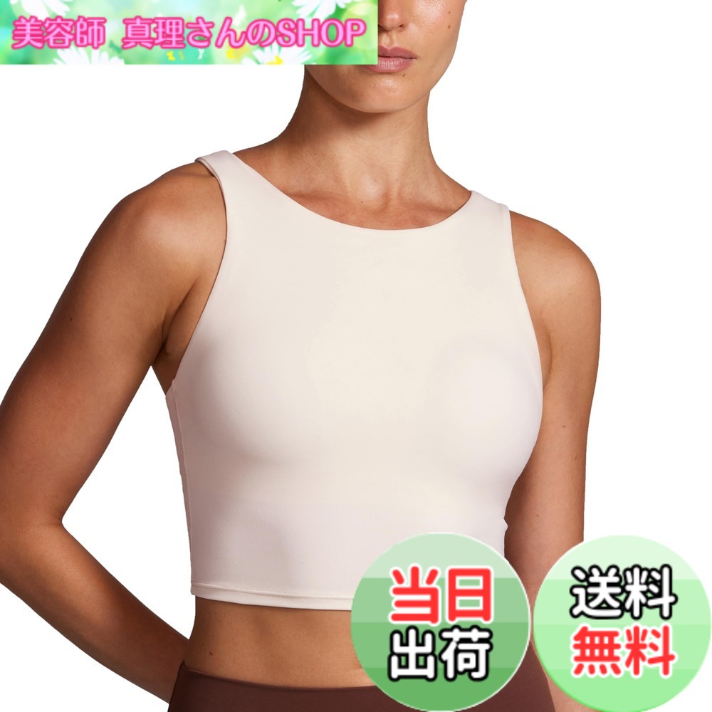 【送料無料】[CRZ YOGA] スポーツブラ ブラトップ ヨガウェア レディース ハイネック レーサーバック カップ付き アジアフィット Butterluxe スポーツ 白あんず XL