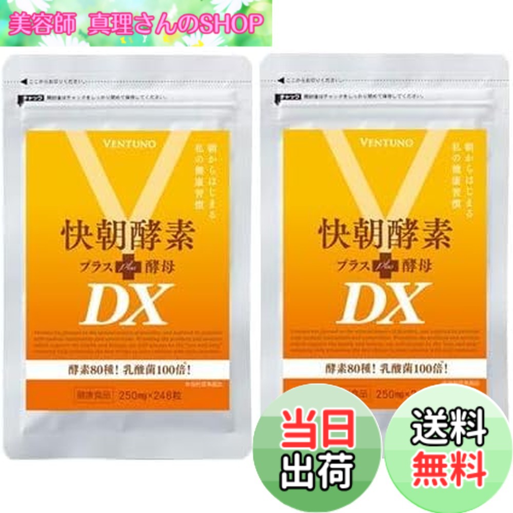 【貨物輸送無料】エンザイムサプリ 【 快朝エンザイムつけ加えるパン種DX 248粒 2袋書き割り 約4か月分 】全80類概念 パン種 乳酸菌 麦酒パン種 食料雑貨類衣料繊維 生まれながら構成要素 オオバコ アロエベラエキス末 コラーゲン 美容構成要素 カルニチン ヴィタミン 砿物 サプリ ヴェントゥーノ