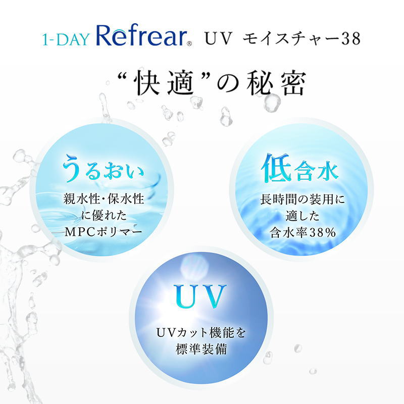 特別訳あり特価】 NEW ワンデーリフレアUVモイスチャー38UV 1箱30枚入り 1-DAY Refrear コンタクトレンズ  ワンデーリフレアUVモイスチャー38 UV加工 紫外線対策 潤い 1日使い捨て ソフトコンタクトレンズ turbonetce.com.br