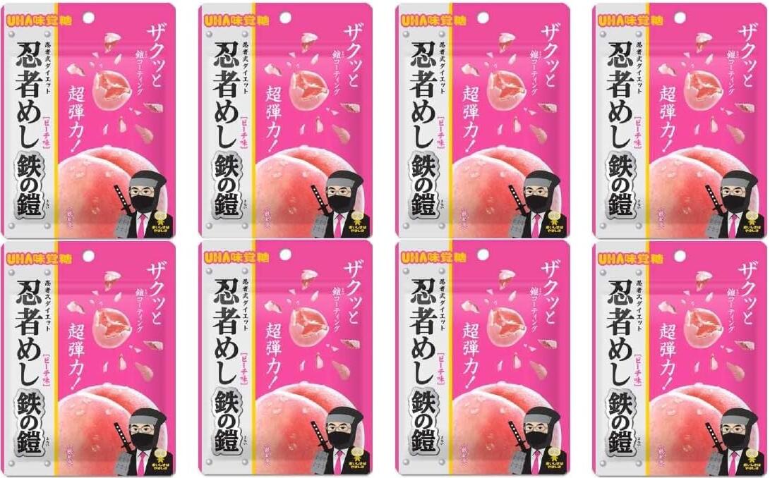 楽天市場】まとめ買い8袋セット 忍者めし 鉄の鎧 ピーチ味 UHA味覚糖
