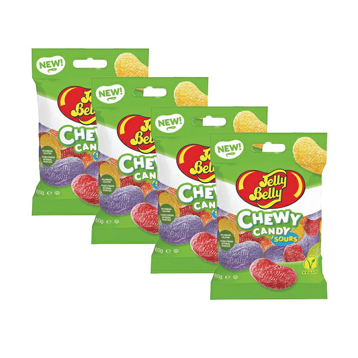【楽天市場】【クリックポスト対応 4袋セット】JellyBelly ジェリーベリー チューイーキャンディ サワーフルーツミックス (60g