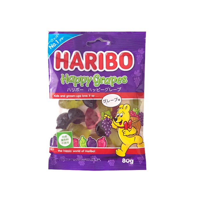 楽天市場 お試し1袋 ハリボー Haribo グミ ハッピーグレープ 80g 人気 おやつ お菓子 こども 子供 歯の健康 1000円以下 ポイント消費 送料無料 Market Basket