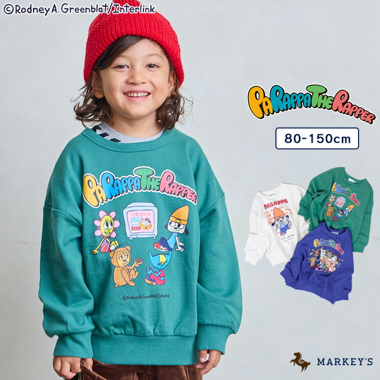 【SALE／20%OFF】【別注】パラッパラッパー プリントトレーナー 子供服 キッズ ベビー 男の子 女の子 トップス 長袖 スウェット 2025AW画像