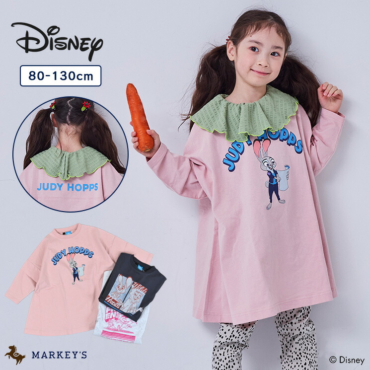 【別注】ズートピアプリントワンピース（80〜130cm） 子供服 女の子 キッズ ベビー カットソー ワンピ 2026SS画像