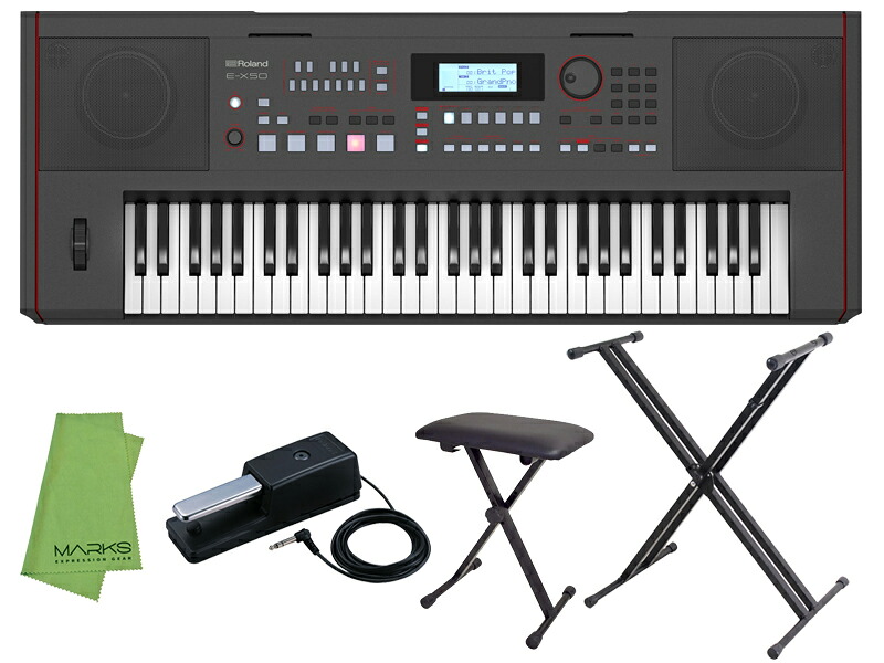 Roland ローランド E-X50 Arranger Keyboard ペダル + スタンド + チェア セット