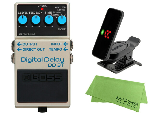 BOSS DD-3T KORG Pitchclip 2 PC-2 マークスオリジナルクロス セット(新品)