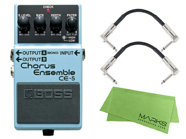 【先着限定最大12.5%OFFクーポン 7/18～】BOSS ボス Chorus Ensemble CE-5 + モリダイラパッチケーブル2本 セット［マークス・オリジナルクロス付］　コンパクトエフェクター｜マークスミュージック店