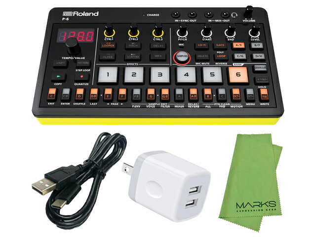 Roland ローランド AIRA Compact P-6 + 汎用ACアダプター セット　クリエイティブ・サンプラー