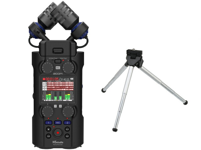 ZOOM ズーム Handy Recorder H5studio + ミニ三脚 セット ハンディレコーダー