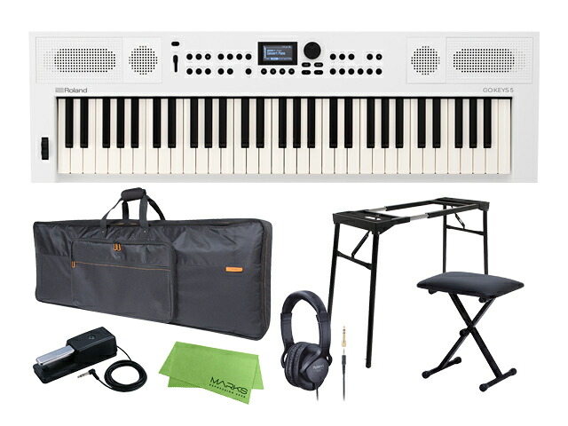 Roland ローランド GOKEYS5-WH + CB-B61+スタンド+チェア+ダンパーペダル セット ホワイト シンセサイザー｜マークスミュージック店 59,345円