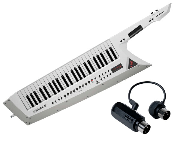 【先着限定最大12.5%OFFクーポン 7/18~】Roland ローランド AX-EDGE-W + MIDI インターフェース KORG BM-1 セット ショルダーキーボード|マークスミュージック店