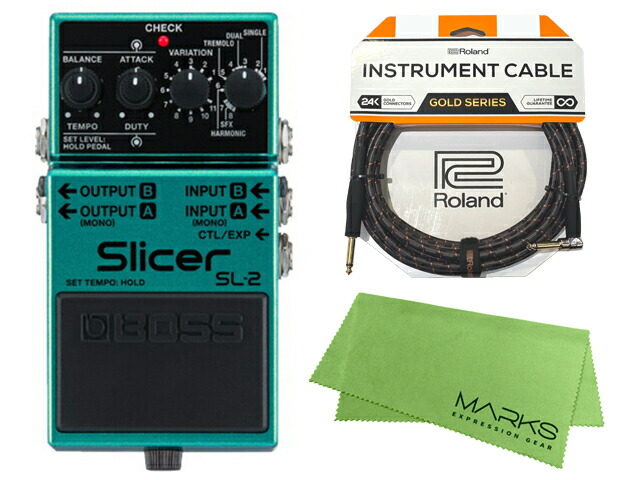 BOSS ボス Slicer SL-2 + Roland ケーブル + クロス セット エフェクター 15,123円