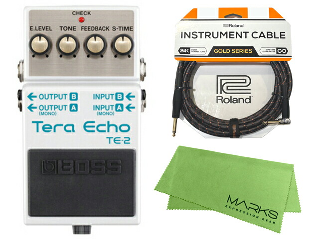 BOSS ボス Tera Echo TE-2 + Roland ケーブル セット［マークス・オリジナルクロス付］　エフェクター 15,336円