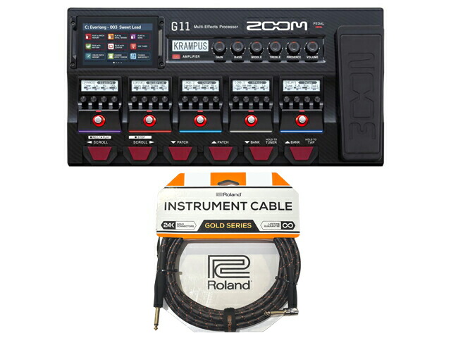【先着限定最大12.5%OFFクーポン 7/18~】ZOOM ズーム G11 + Rolandケーブル セット エフェクター|マークスミュージック店