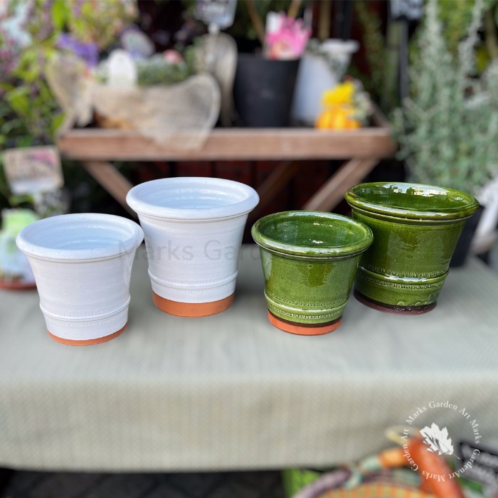 【連合王国製Whichford Buxus Pot Glazed ボックス席木材 ポット 釉薬仕上がり 白いこと/モスグリーン（2大きさ詳しく述べる）】