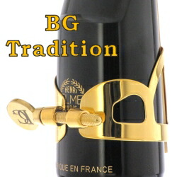 BG バリトンサックス リガチャー(キャップ付) トラディションL61 金メッキ(GP) (送料込) ベストセラーリガチャー
