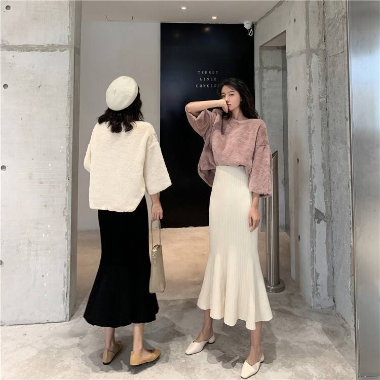 停止中⭐︎セーター・スカート4枚おまとめ ジップニットトップスXサイドスリットスカートニットセットアップ