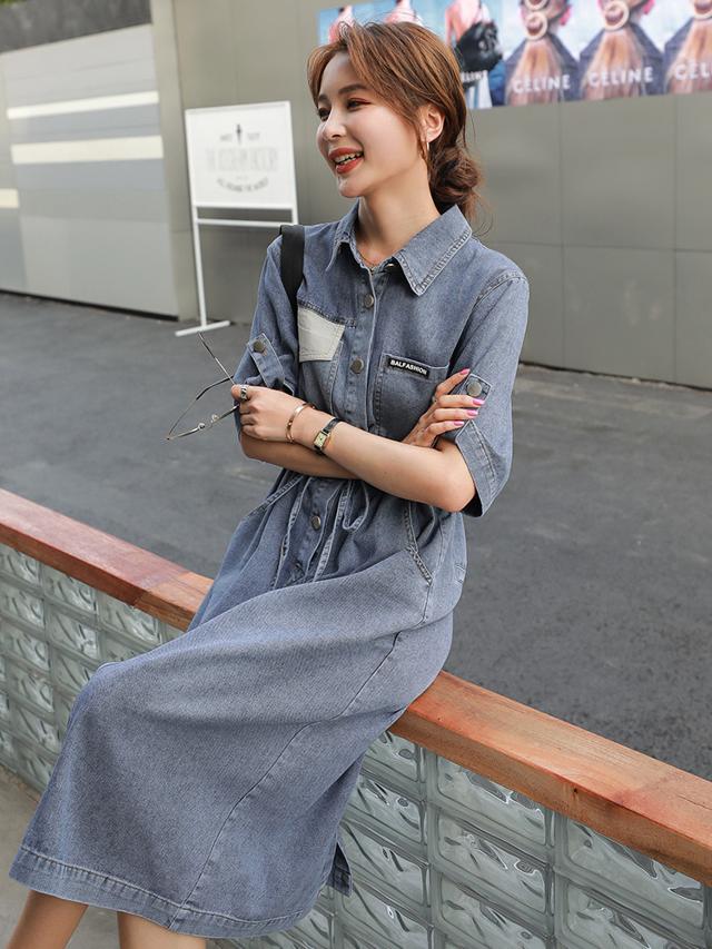 在庫限り ワンピース レディース 夏服 シンプル デニム ミモレ丈 ミディアム おでかけ 大人カジュアル おしゃれ 可愛い 通勤 通学 代 30代 ランキング入賞商品 Www Icamek Org