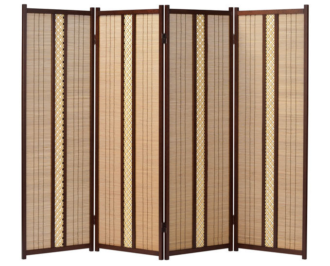 楽天市場】すだれ屏風 古代色 竹皮 送料無料 衝立 パーテーション 4枚