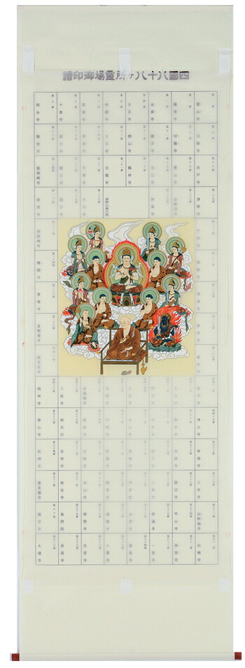 【掛け軸／掛軸】　集印　四国八十八ヶ所　十三佛（大師入り）大【送料無料】【代引き手数料無料】｜まろ庵