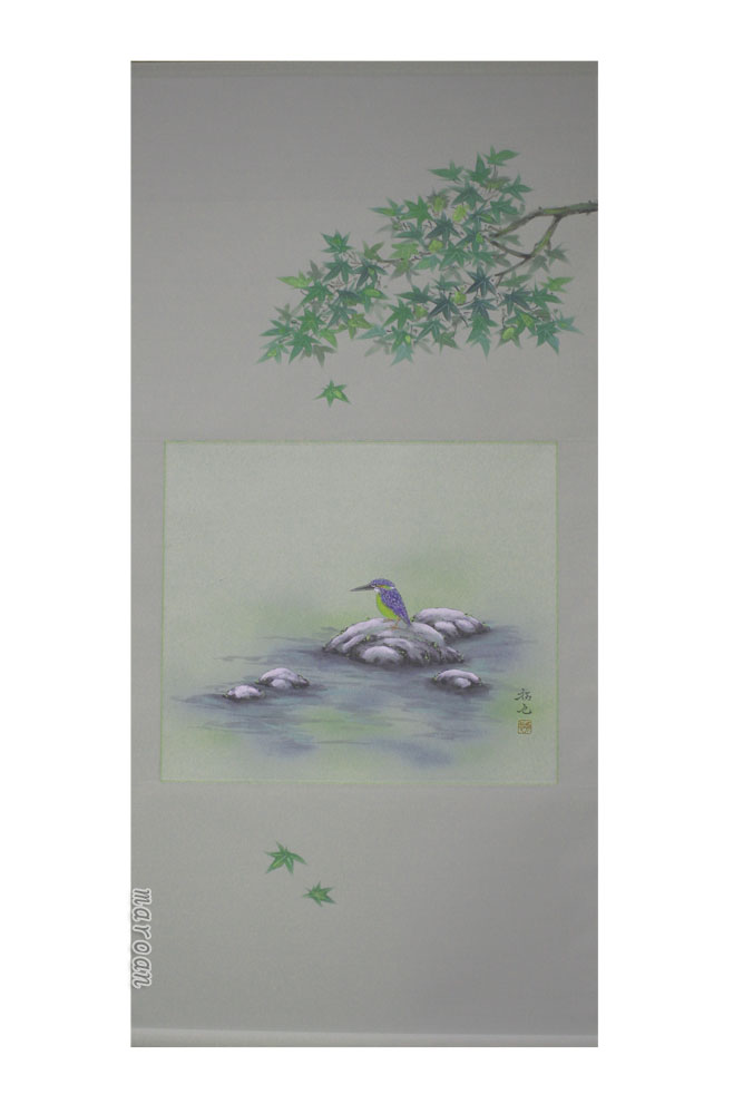 掛け軸／掛軸　描表装　川蝉（奥田 拓也）【送料無料】【代引手数料無料】｜まろ庵