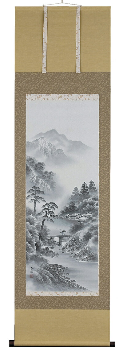楽天市場】掛け軸／掛軸 彩色山水（今村景元）【送料無料