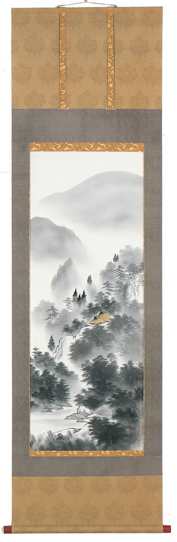 楽天市場】掛け軸／掛軸 水墨山水（酒井渓水）【送料無料】【代引き
