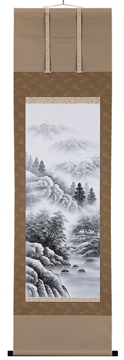 楽天市場】掛け軸 水墨山水 （三浦光陽） （掛軸小物なし） 送料