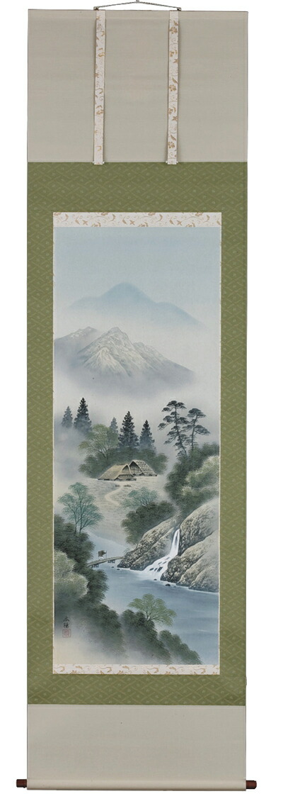 掛軸 | 水墨山水 春光 巻物 骨董品 長物 き