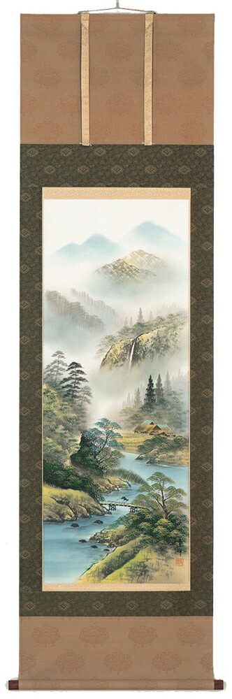 全商品オープニング価格！ 楽天市場】掛け軸／掛軸／かけじく【山水画】富士閑景（江本 修 絵画