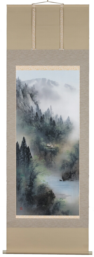 楽天市場】掛け軸／掛軸 彩色山水（今村景元）【送料無料
