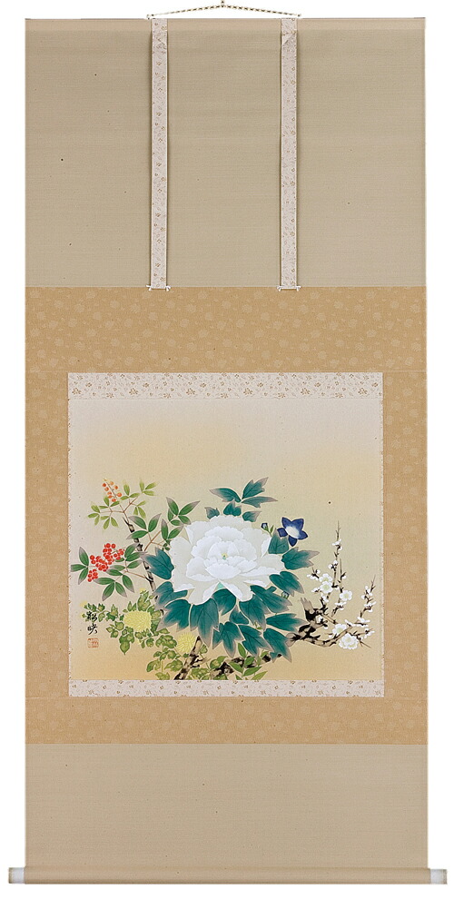 楽天市場】掛け軸／掛軸 四季草花（佐々木 愛日）【送料無料】【代引