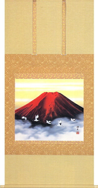 楽天市場】絵画 西森湧光作 赤富士 WF6 日本画 富岳 絵画 インテリア