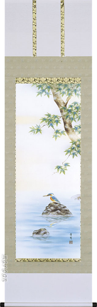 掛軸　鏑木清方「秋郊小趣」「紅時雨」　工芸　印刷　日本画　箱付　25.4.4−1 楽天市場】鏑木清方 「 朝涼 」 彩美版 シルクスクリーン併用