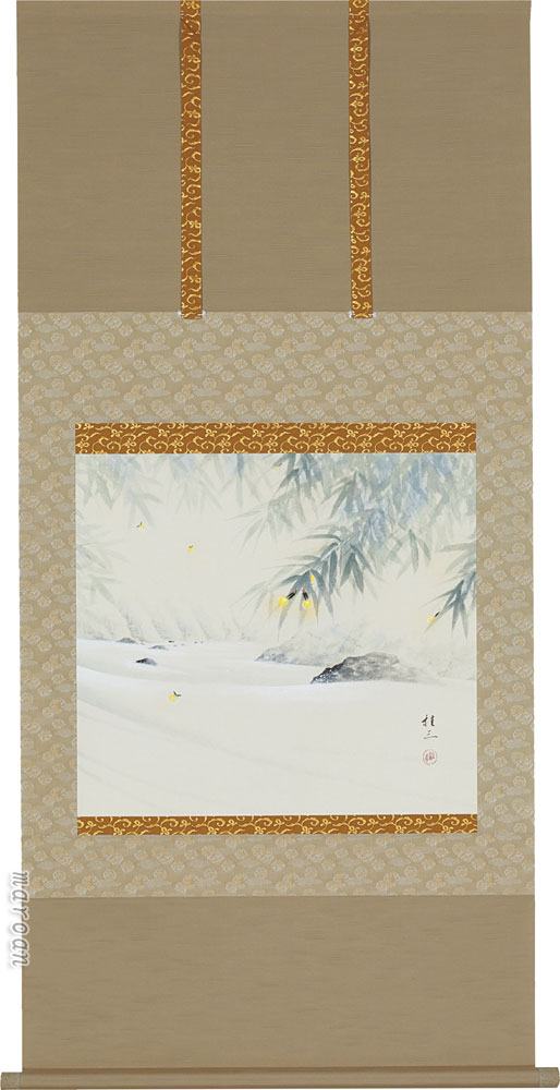 掛軸 佐藤一耕『狗吠石橋畔 一行書』茶掛け 紙本 共箱付 掛け軸 k03981 掛軸 佐藤一耕『狗吠石橋畔 一行書』茶掛け 紙本 共箱付