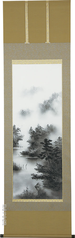 楽天市場】掛け軸／掛軸 水墨山水（吉井大起）【送料無料