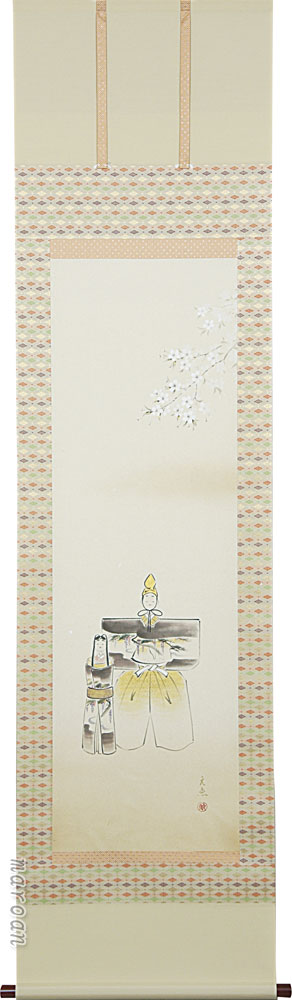 楽天市場】【ランキング獲得】西陣綾錦織掛軸（雛人形） 掛けるだけで