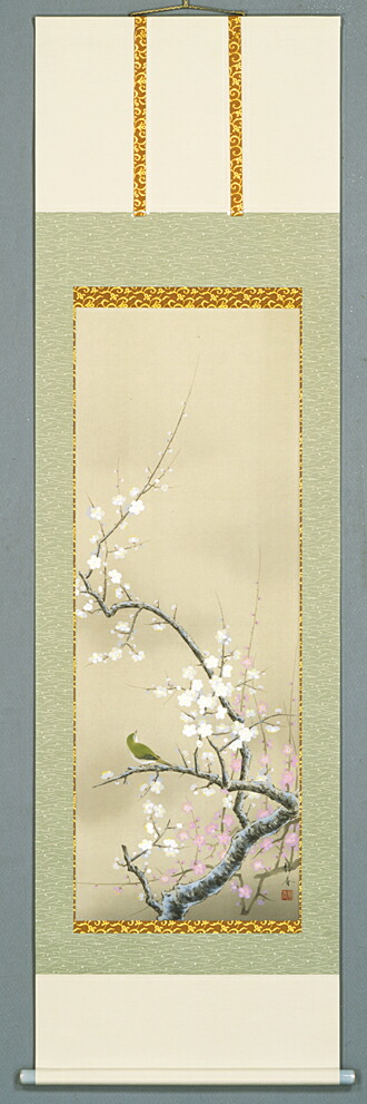 楽天市場】掛け軸 掛軸（かけじく）紅白梅（井上 清治）全国送料無料