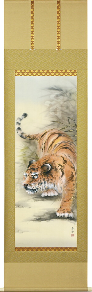 楽天市場】掛け軸 猛虎 (堀江玉鳳) 送料無料 【掛軸】【一間床】【虎
