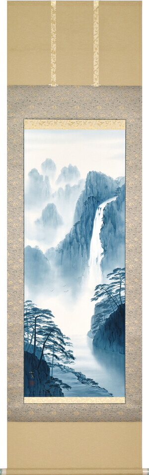 楽天市場】山水画・滝の掛け軸 瀑聲 美濃正堂作品 高級桐箱付 : 美術