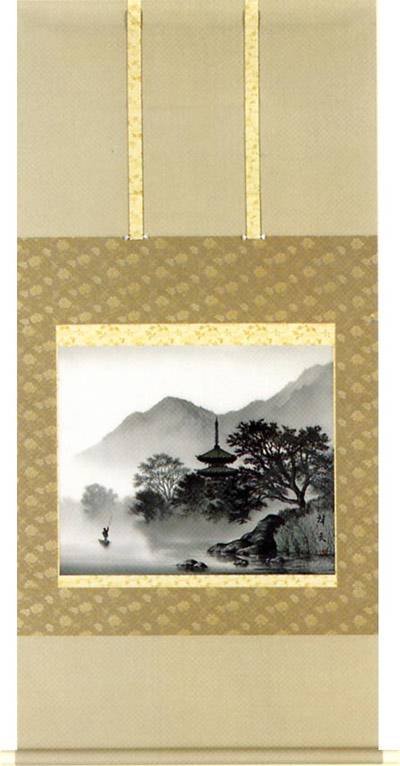 楽天市場】掛け軸 水墨山水(木村 挙山)【送料無料】【代引手数料