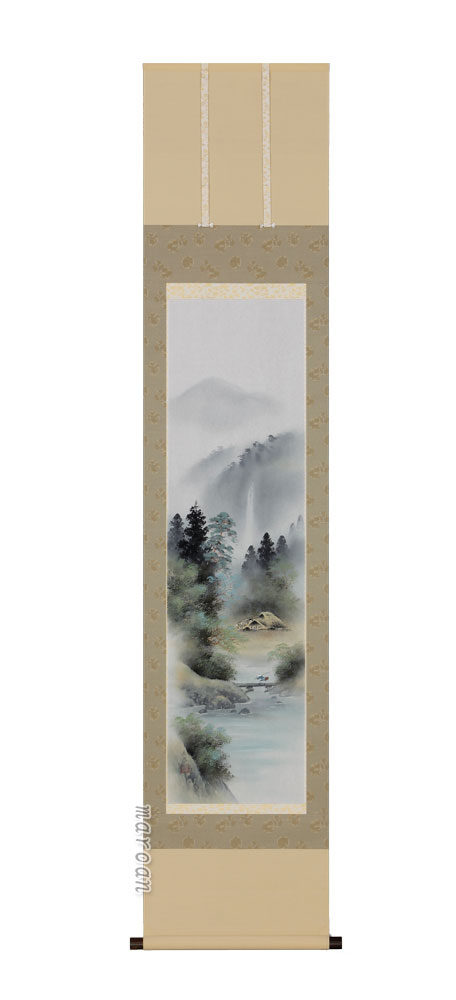 楽天市場】掛け軸／掛軸 彩色山水（中野 長春）(図柄色々有）【送料